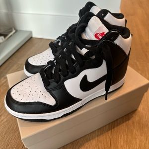 Nike Panda Dunks high in size 6 womens. Black/white Nike Dunks. Never Worn/NWOT